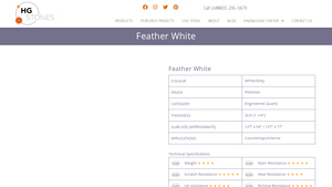 HG Stones - Feather White Quartz