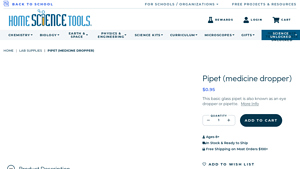 Home Science Tools - 1 mL Glass Pipet