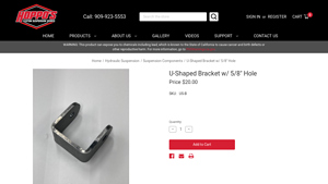 Hoppos - U-Shaped Bracket w/ 5/8 Hole