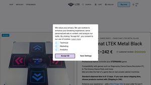 LTEK - Dance Mat Metal Black