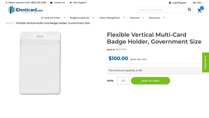 IdentiCard - Flexible Vertical Multi-Card Badge Holder