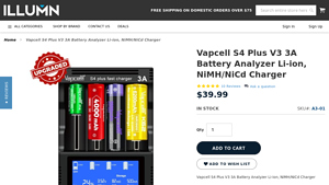 Vapcell - S4 Plus V3 3A Battery Analyzer