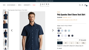 Jachs NY - Poly Spandex Short Sleeve Tech Shirt