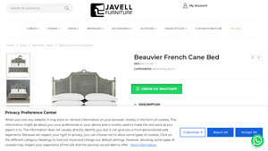 Javell Furniture - Beauvier French Cane Bed