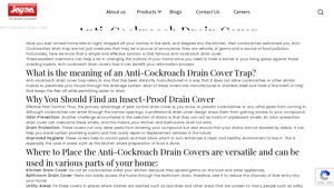 Jayna Sinks - Anti-Cockroach Drain Cover