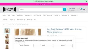 Johnnie's Closet - Gay Pride Rainbow G String Thong