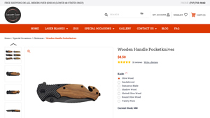 Lancaster Laser Supply - Wooden Handle Pocketknives
