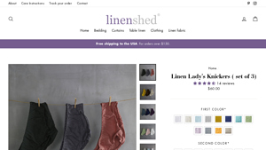 Linen Shed - Linen Lady's Knickers Set