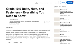 Grade 10.9 Fasteners - High-Strength Bolts