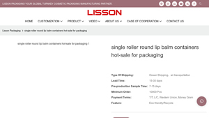 Lisson Packaging - Single Roller Round Lip Balm Containers