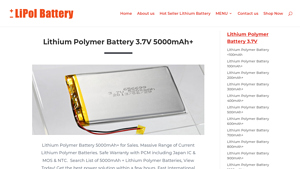 LiPol Battery Co., Ltd - Lithium Polymer Battery 3.7V 5000mAh
