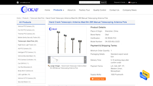 HD PTZ Camera - Hand Crank Telescopic Antenna Mast