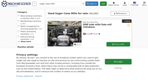 Used Sugar Cane Mills - Various Manufacturers