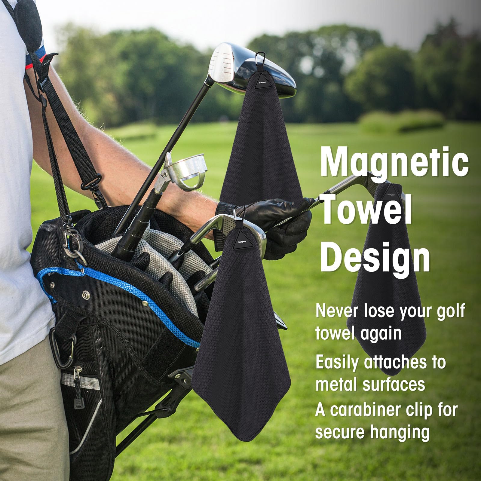 A stock image illustrating magnetic golf towel bulk concepts