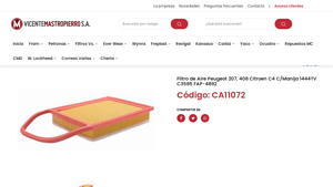 Mastropierrosa - Filtro de Aire para Peugeot y Citroen