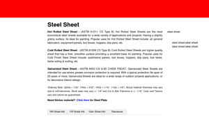 Metals Depot - Hot Rolled Steel Sheet