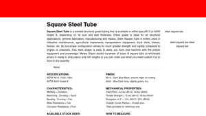 MetalsDepot® - Steel Square Tube