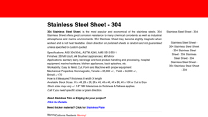 Metals Depot - T304 Stainless Steel Sheet