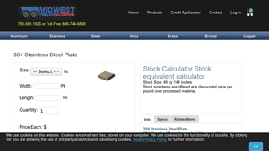 Midwest Steel Supply - 304 Stainless Steel Plate