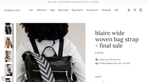 Modern & Chic - Blaire Wide Woven Bag Strap