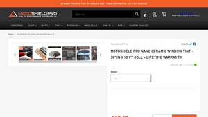 MotoShield Pro - 36x10 Ceramic Tint Window Film