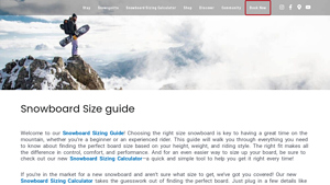 Mountain Hut - Snowboard Sizing Guide