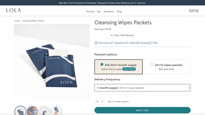 LOLA - Individually Wrapped pH Balanced Feminine Wipes