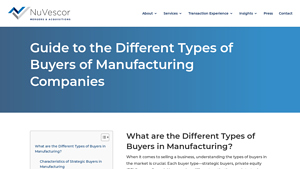 Buyers Guide - Manufacturing M&A