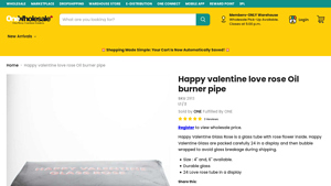ONE - Happy Valentine Glass Rose Oil Burner Pipe