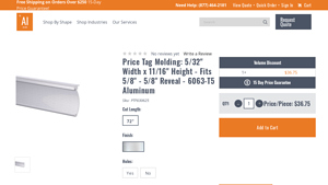 Orange Aluminum - Price Tag Molding