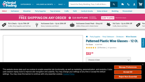 Oriental Trading - Patterned Plastic Wine Glasses