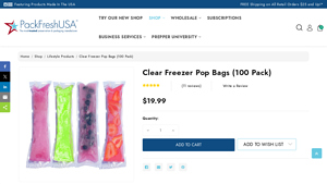 PackFresh - Clear Freezer Pop Bags
