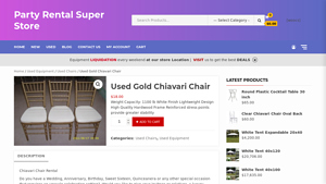 Party Rental Superstore - Used Gold Chiavari Chair