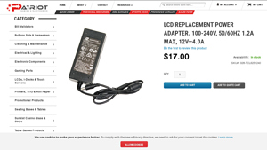 Patriot - LCD Replacement Power Adapter