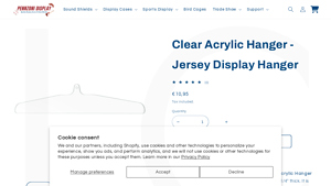 Pennzoni - Clear Acrylic Jersey Display Hanger