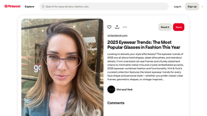 Pinterest - 2025 Eyewear Trends