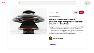 Vintage 1950s - Large Ceramic High Voltage Insulator
