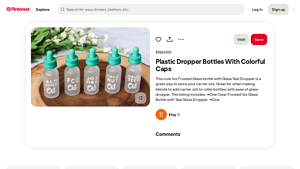 Pinterest - 1oz Frosted Glass Bottle with Teal Dropper