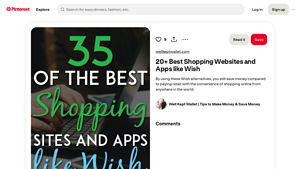 Pinterest - Top 35 Shopping Alternatives
