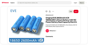 EVE - 2600mAh Lithium Battery