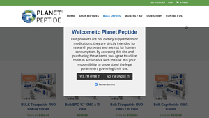 Planet Peptide - Bulk Tirzepatide-RUO 10MG x 10 Vials