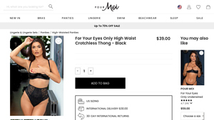 Pour Moi - For Your Eyes Only High Waist Crotchless Thong