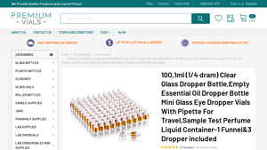 Premium Vials - Clear Glass Dropper Bottles