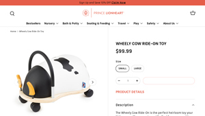 Prince Lionheart - Wheely Cow Ride-On Toy