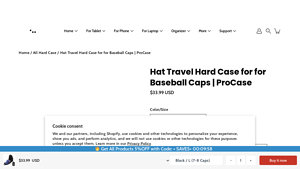 ProCase - Hat Travel Hard Case for Baseball Caps