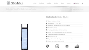 Procool - Slimline Drinks Fridge CSL-160