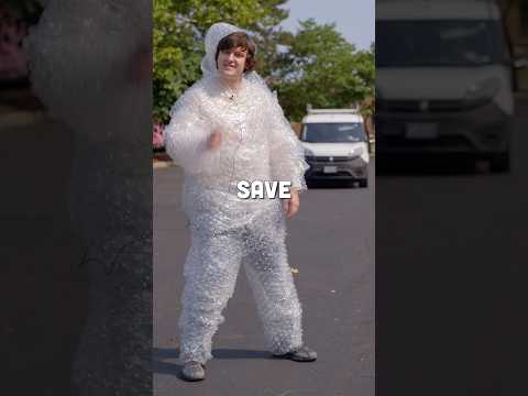 A stock image illustrating protective bubble suit for adults concepts