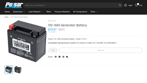 Pulsar - 12V 14Ah Generator Battery
