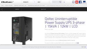 Qoltec - 3-Phase UPS 15kVA