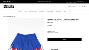 Ragstock - Blue Gladiator Cheer Skirt